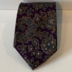Christian Dior baroque paisley print silk tie EUC